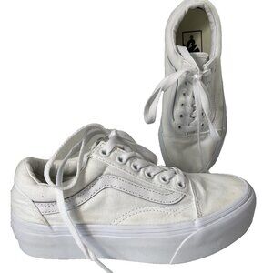 Vans Ward Platform Shoes Womens 5 Solid True White Sneaker Low Top Casual Preppy